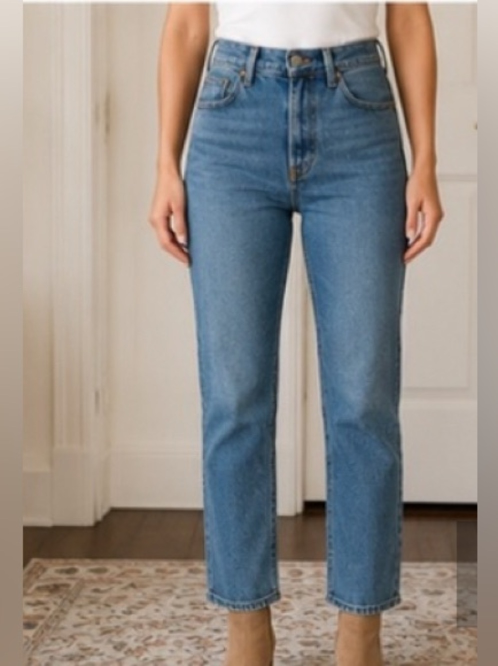 Agolde Talula High-Rise Tapered Jeans — Medium Blue
